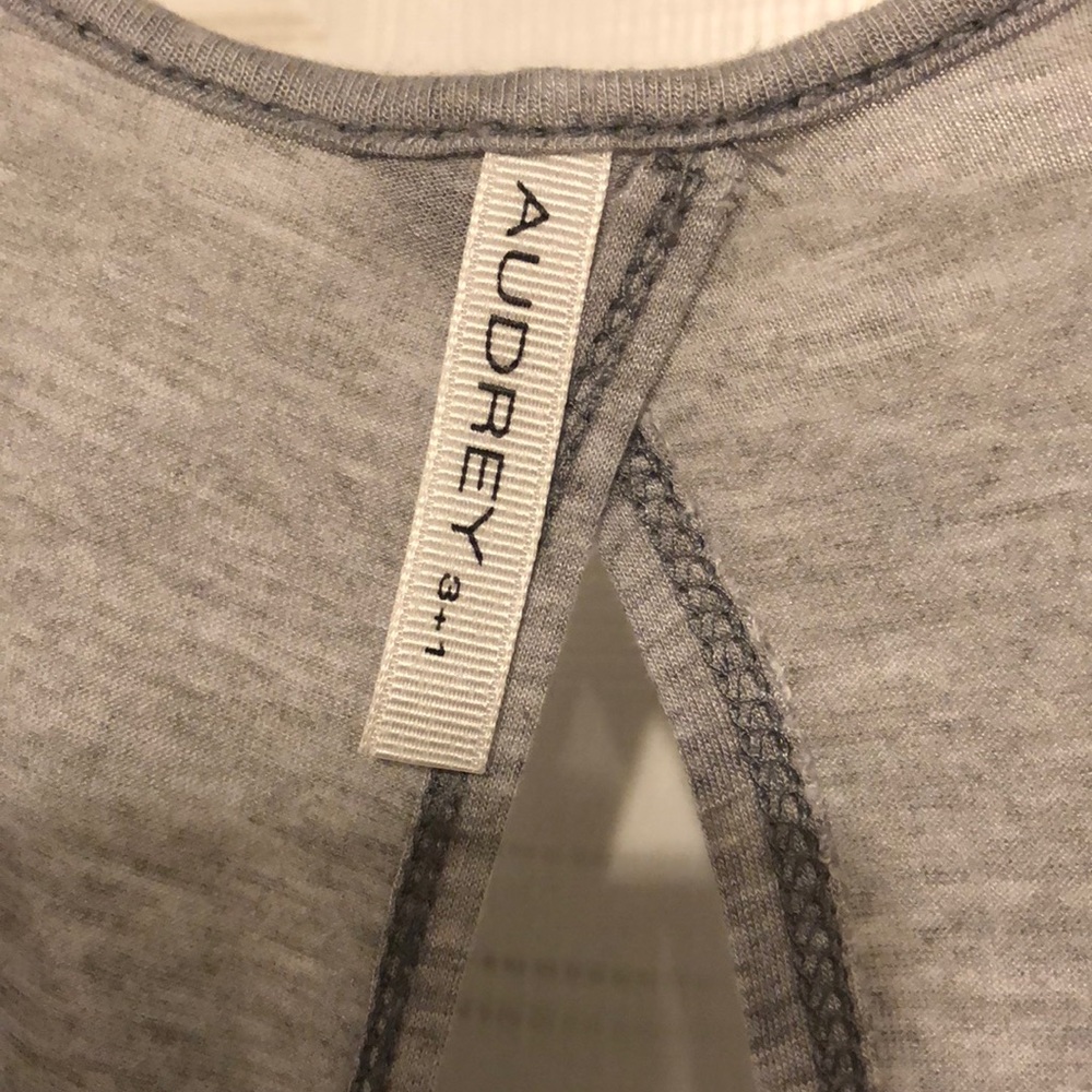 Gray Open Back With Pink Triangle Pattern - image 3